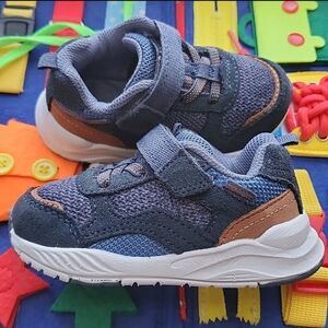 Kids Blue and Brown Sneakers